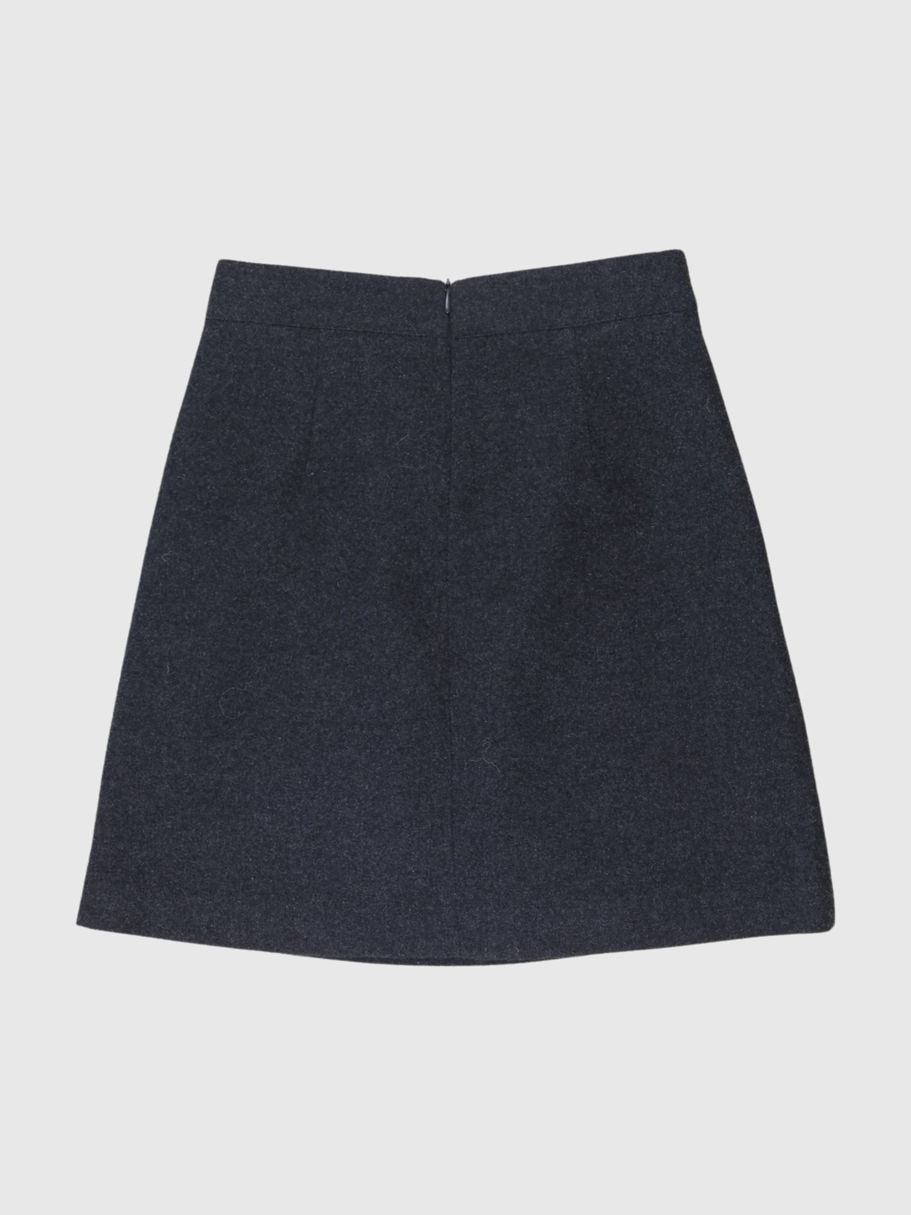 TAILORED WOOL BLEND MINI SKIRT, Dark Grey Melange, highres