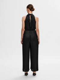 HALTER PLISSÉ JUMPSUIT, Black, highres