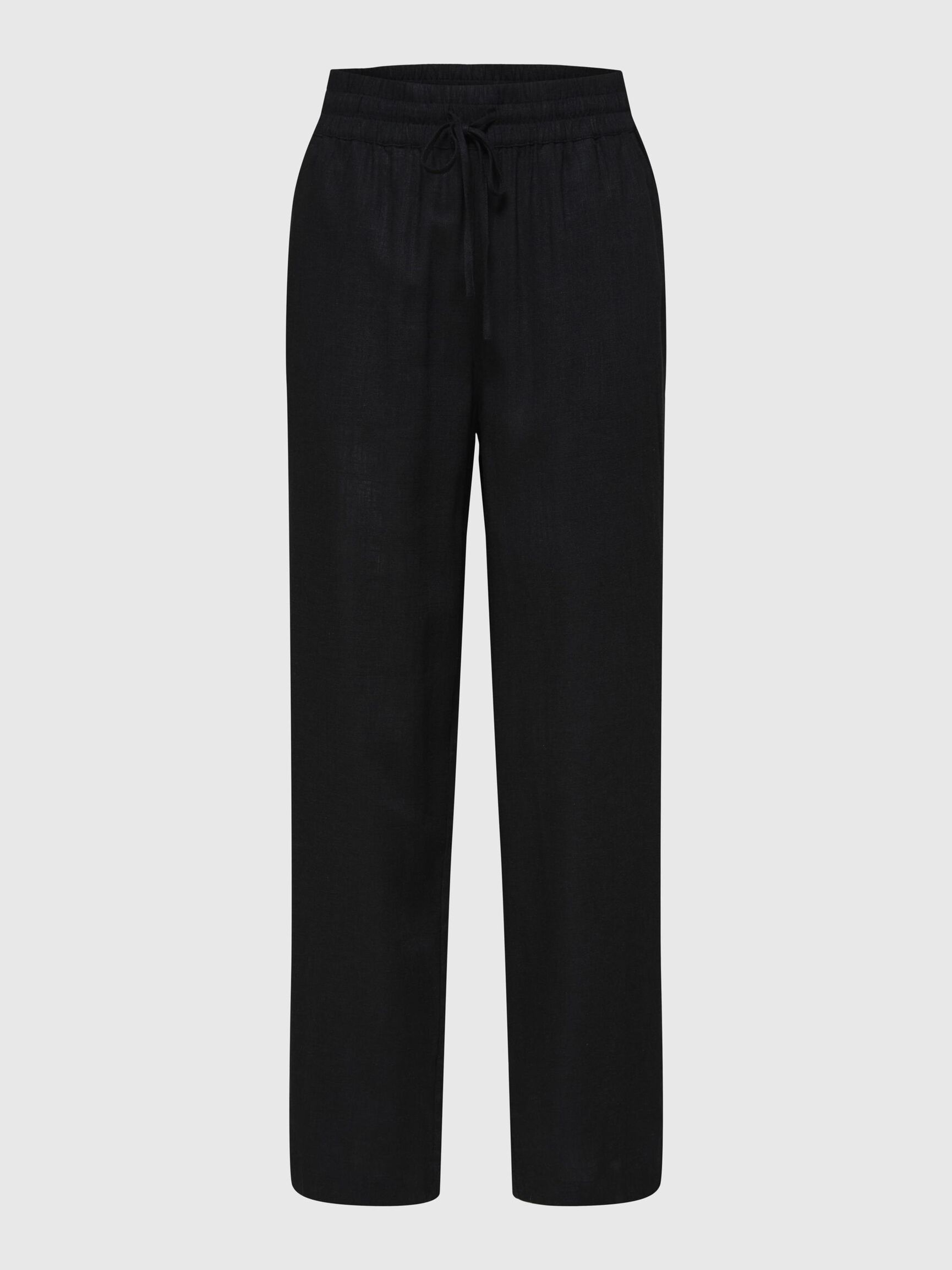 VISCOSE BLEND TROUSERS, Black, highres