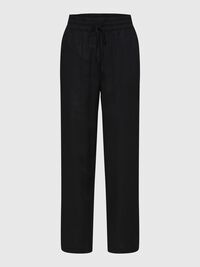 VISCOSE BLEND TROUSERS, Black, highres