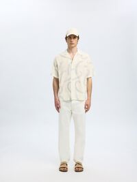 PRINTED SHORT SLEEVED SHIRT, Egret, highres