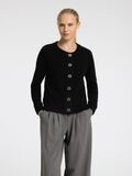 Selected WOOL BLEND KNITTED CARDIGAN, Black, highres - 16094281_Black_003.jpg