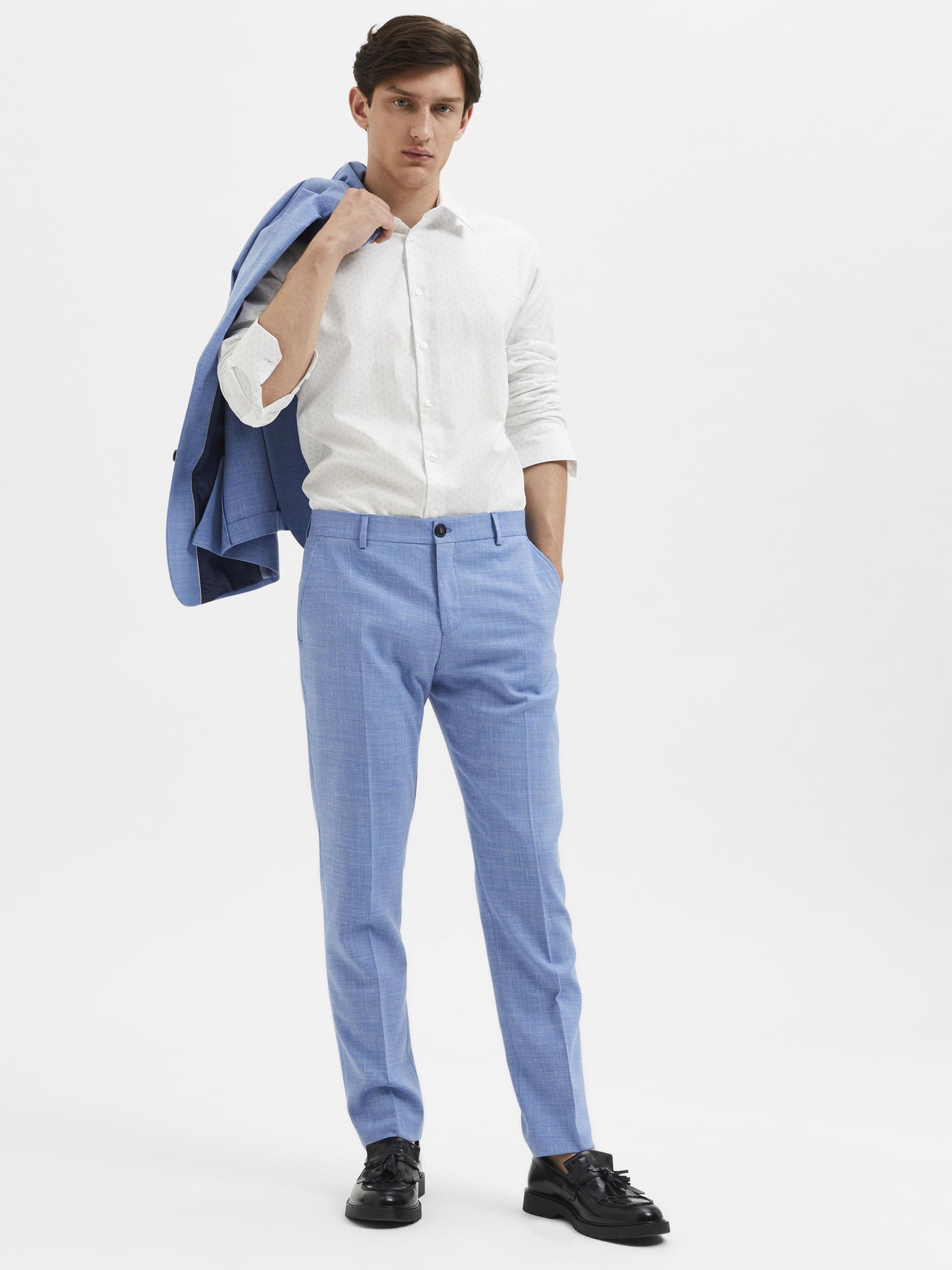 SLIM FIT ANZUGHOSE, Light Blue, highres
