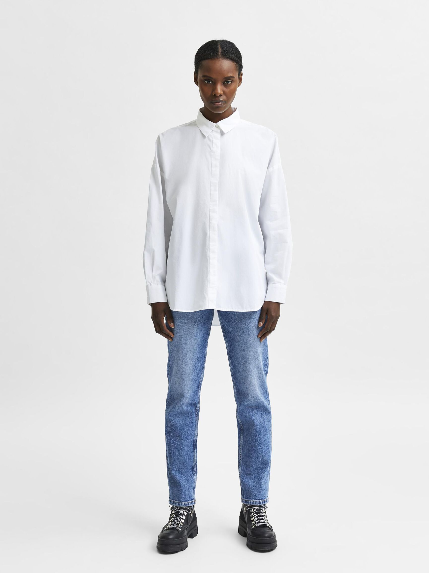 OVERSIZE HEMD, Bright White, highres