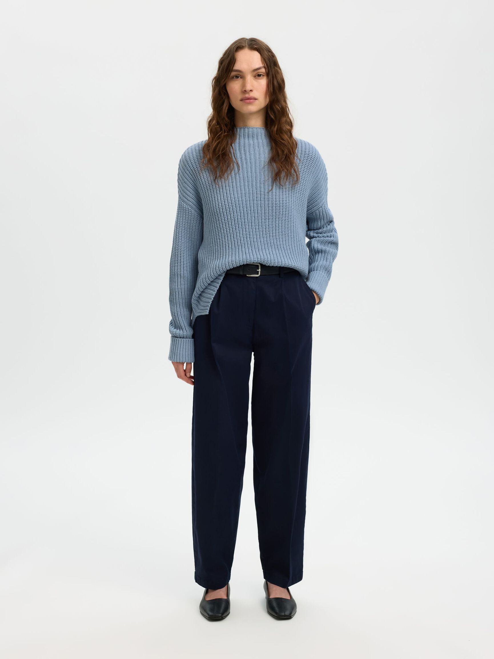 OVERSIZED JUMPER, Dusty Blue, highres