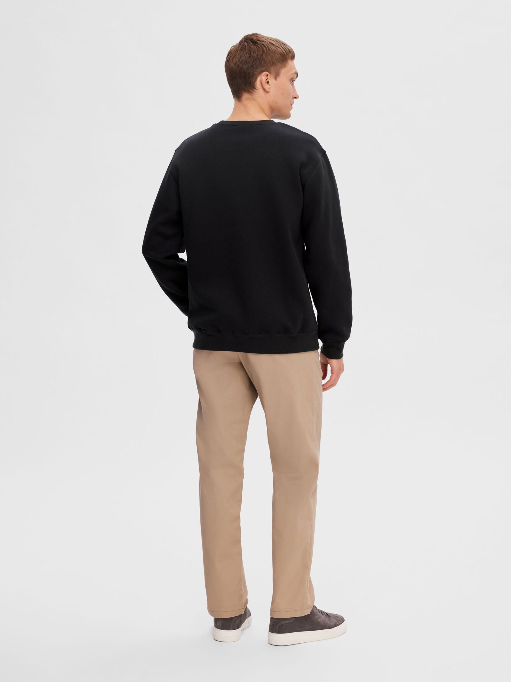 BESTICKTE SWEATSHIRT, Black, highres