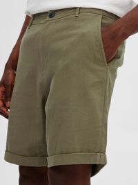 COTTON CHINO SHORTS, Burnt Olive, highres