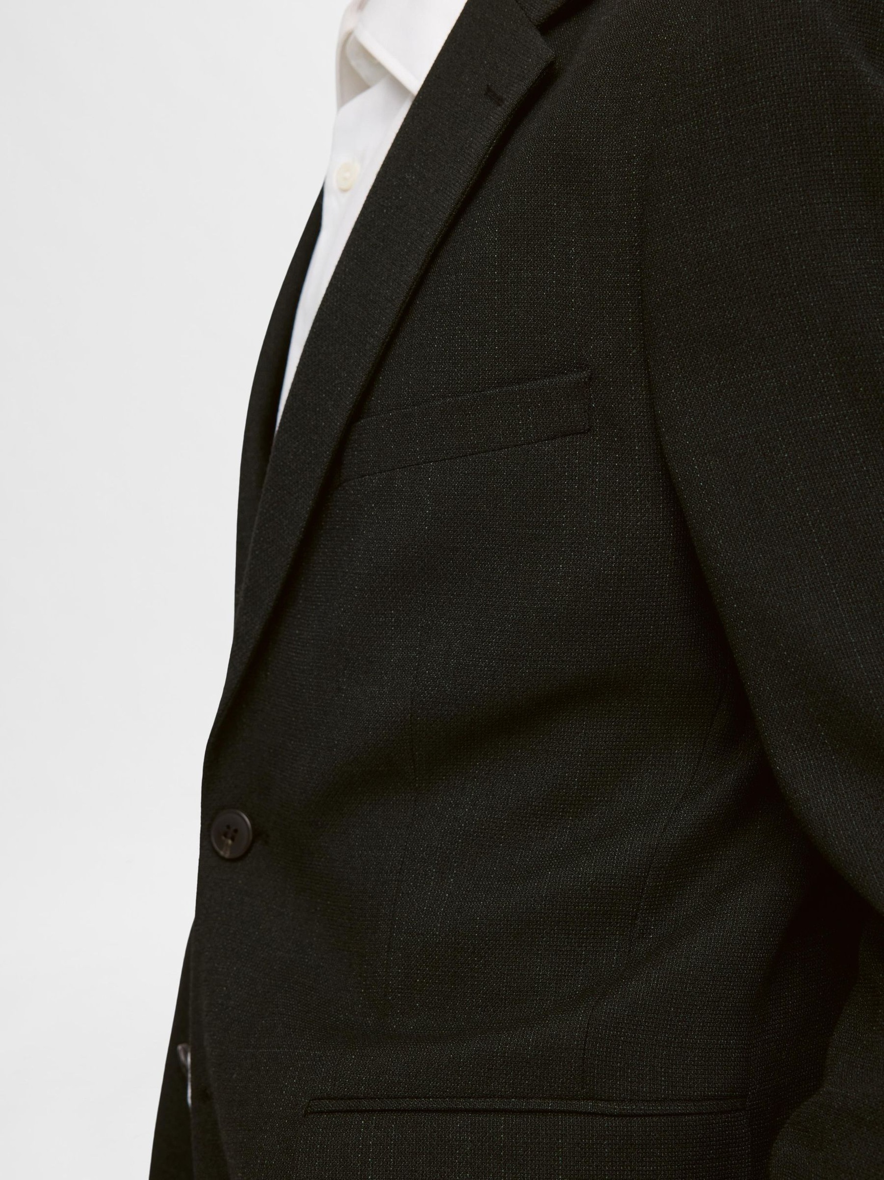SLIM FIT WOOL BLEND BLAZER, Dark Green, highres