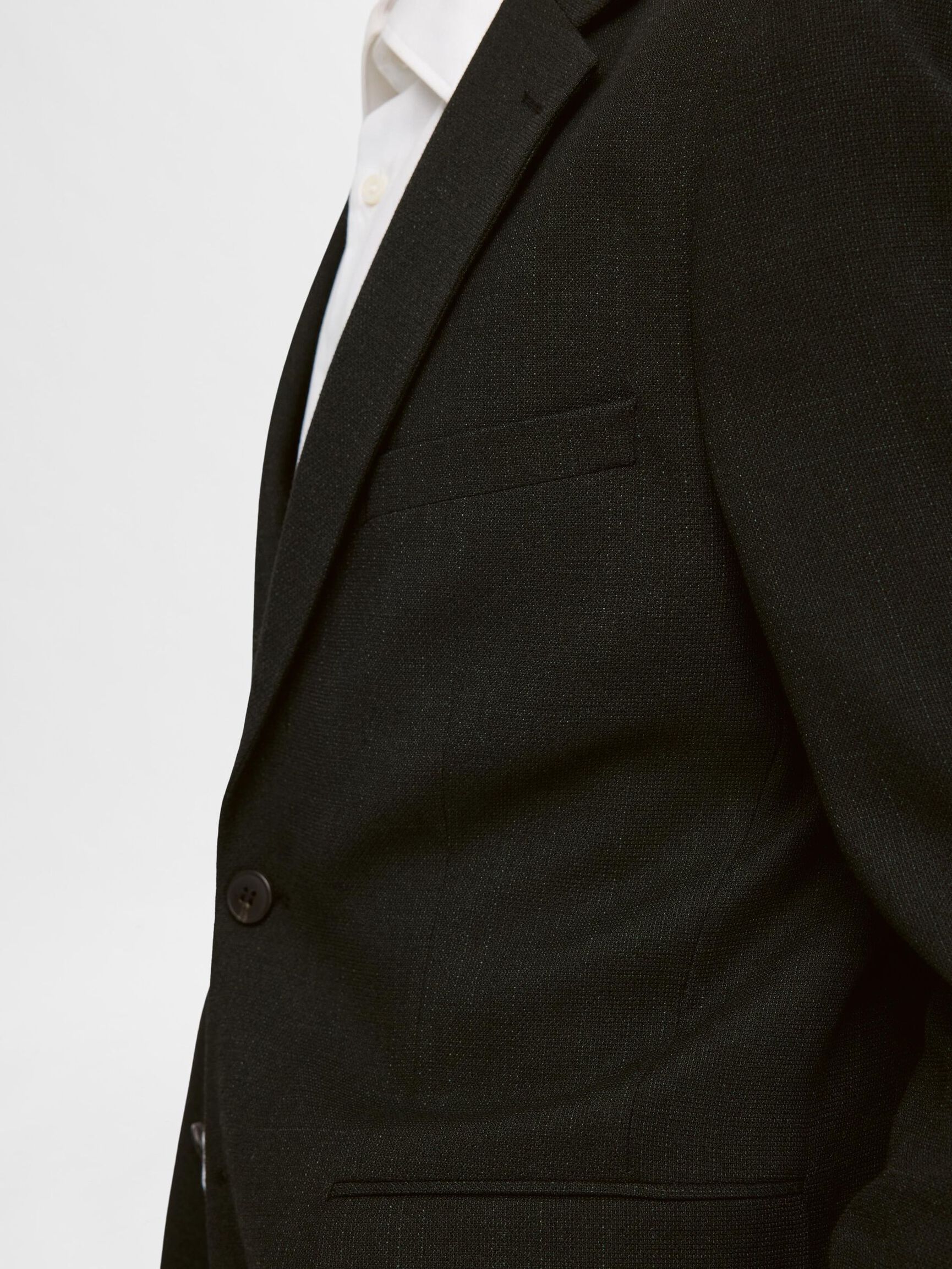SLIM FIT WOOL BLEND BLAZER, Dark Green, highres
