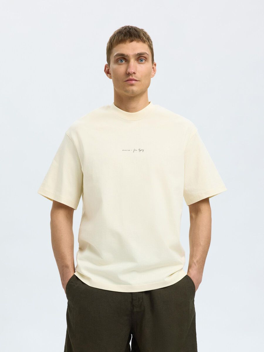 Selected PRINT T-SHIRT MIT RUNDHALSAUSSCHNITT, Egret, highres - 16097663_Egret_1189120_003.jpg