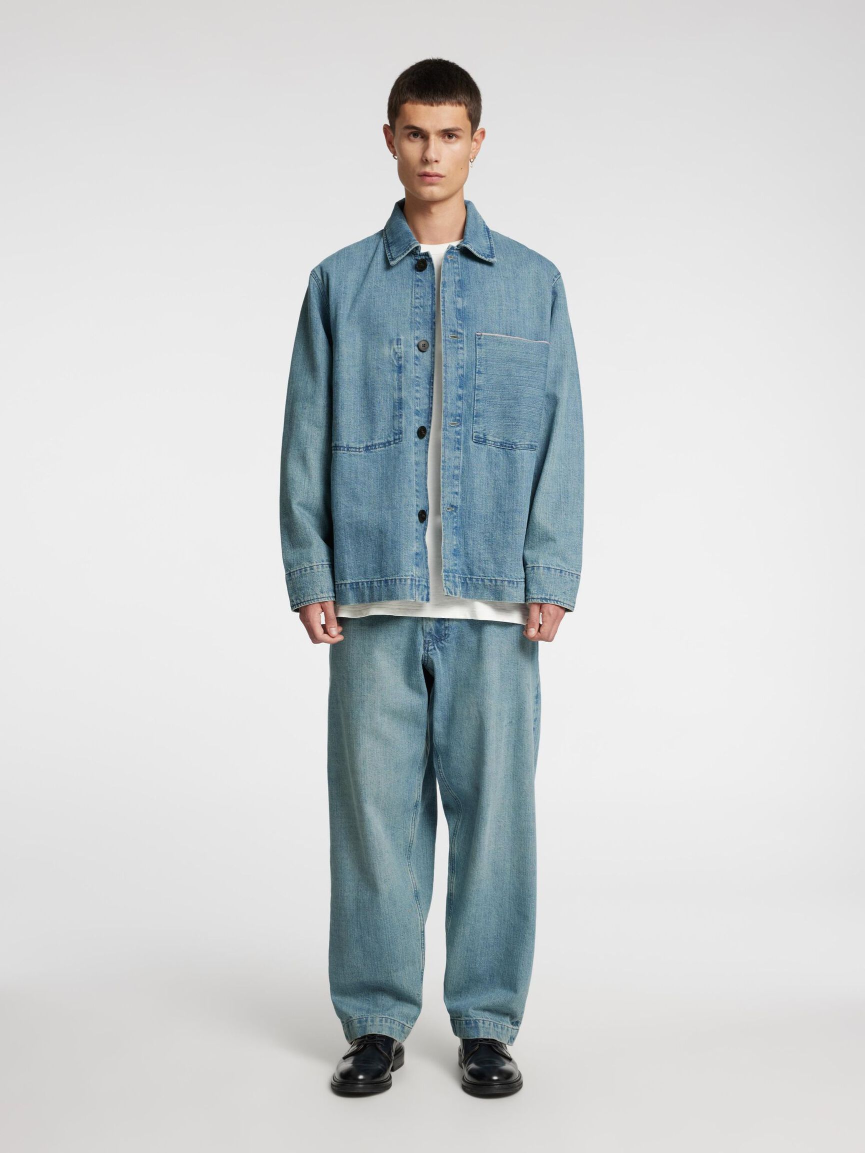 LIGHT WASH LOOSE-FIT JEANS, Light Blue, highres