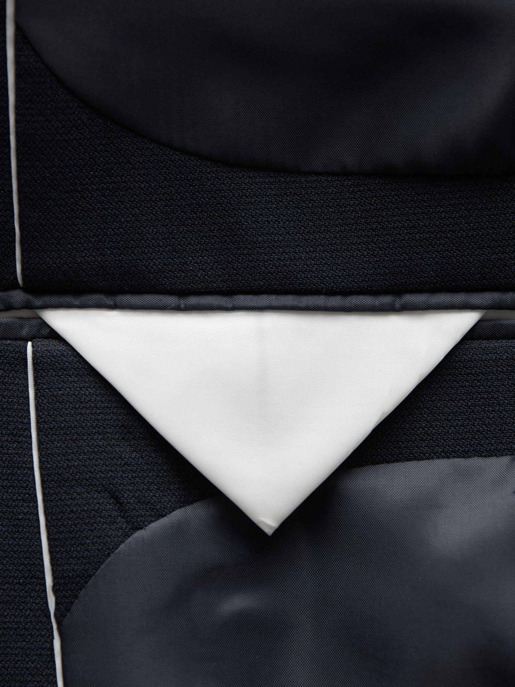 WOVEN WOOL BLEND BLAZER, Navy Blazer, highres