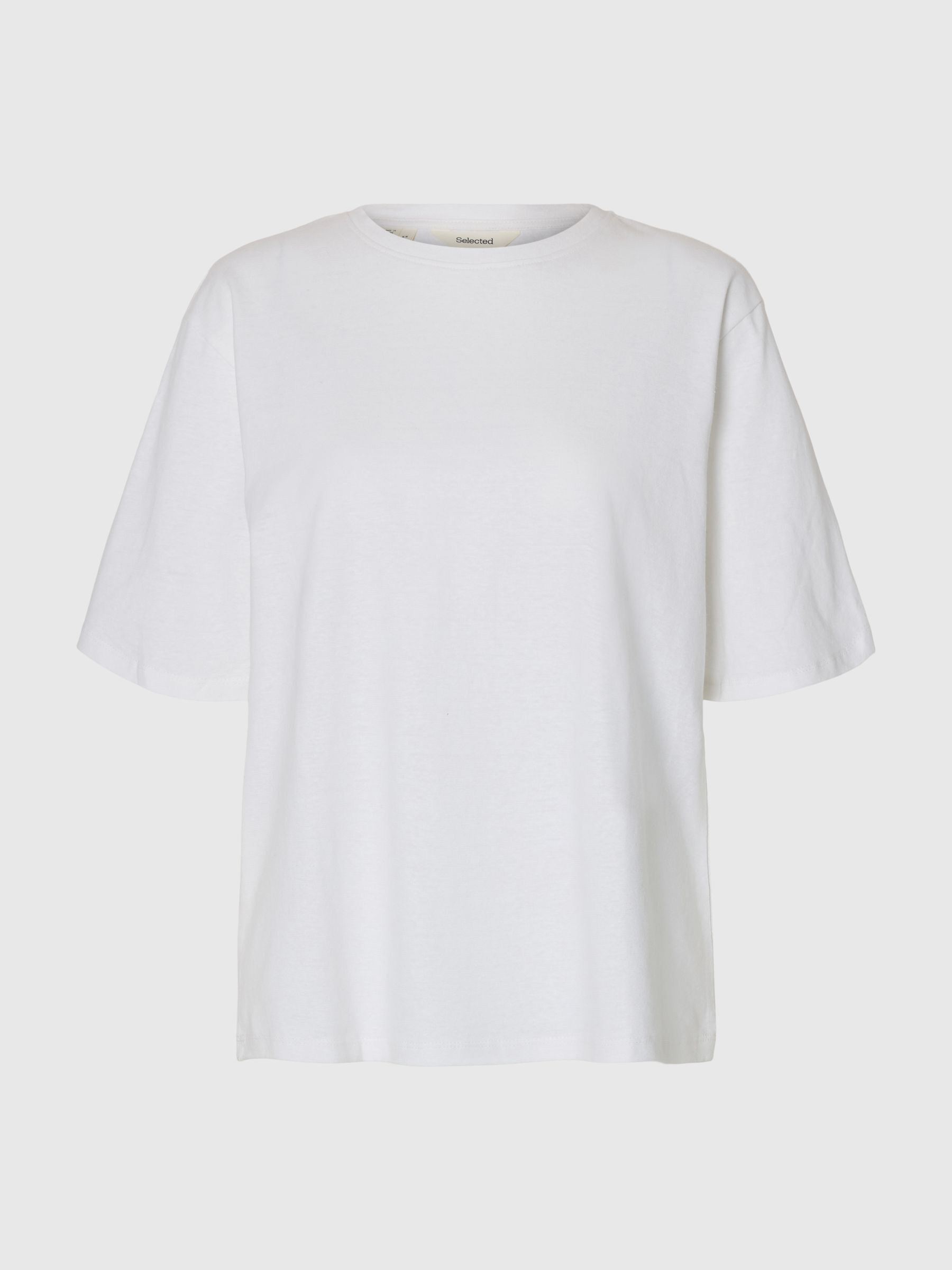 LINEN BLEND T-SHIRT, Bright White, highres