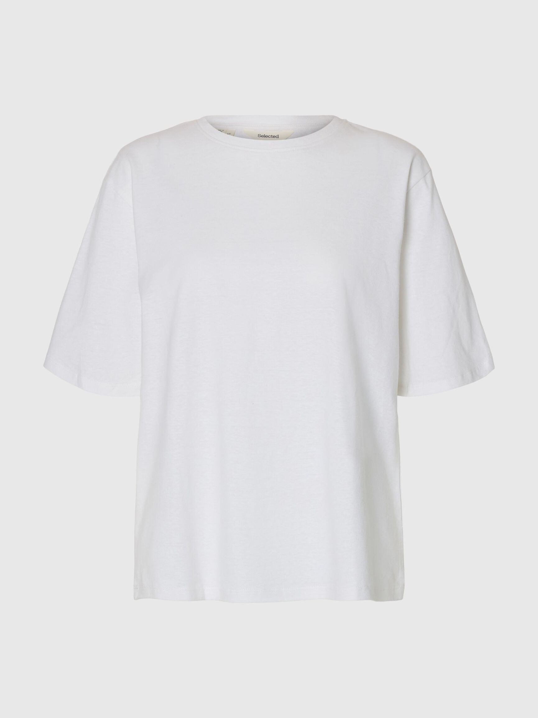 LINEN BLEND T-SHIRT, Bright White, highres