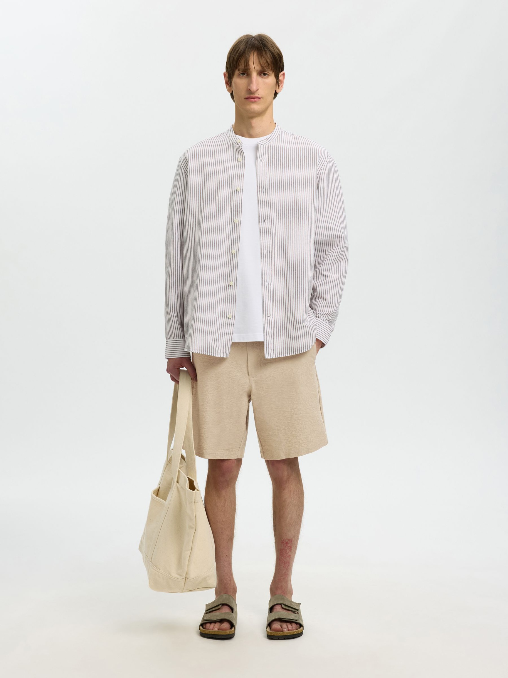 TEJIDO MIL RAYAS SHORTS, Pure Cashmere, highres