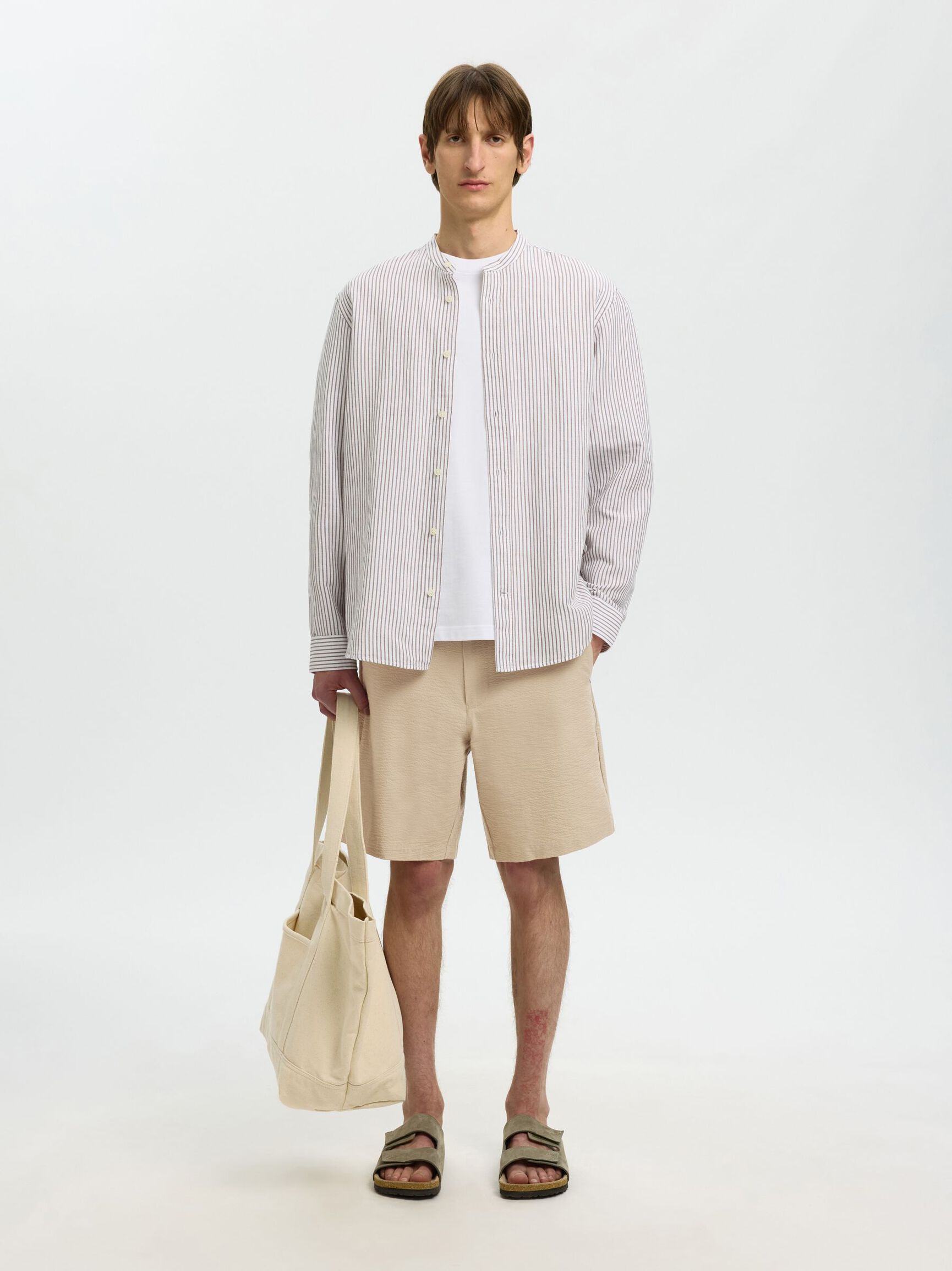 SEERSUCKER SHORT, Pure Cashmere, highres