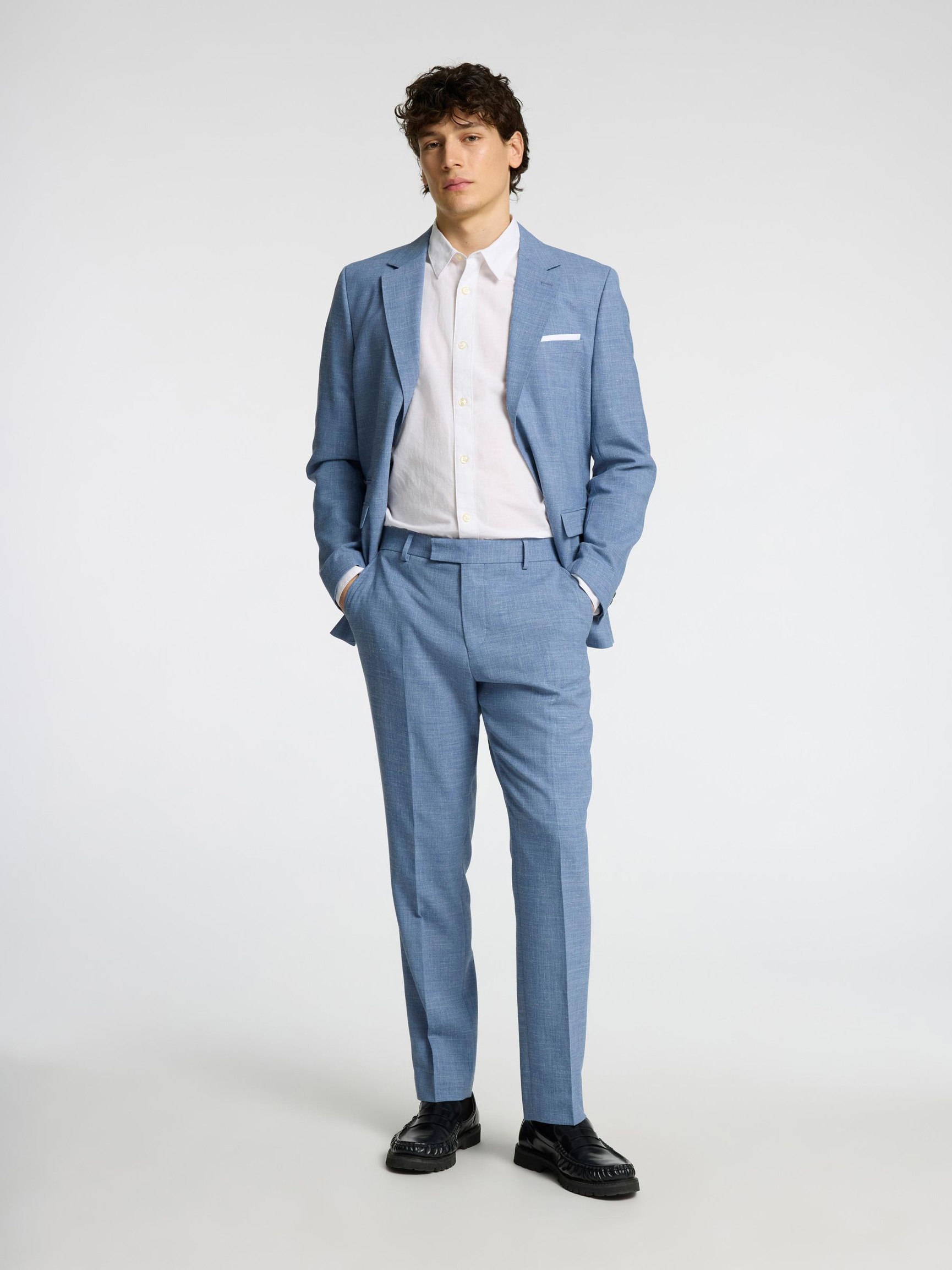 SLIM FIT ANZUGHOSE, Stonewash, highres