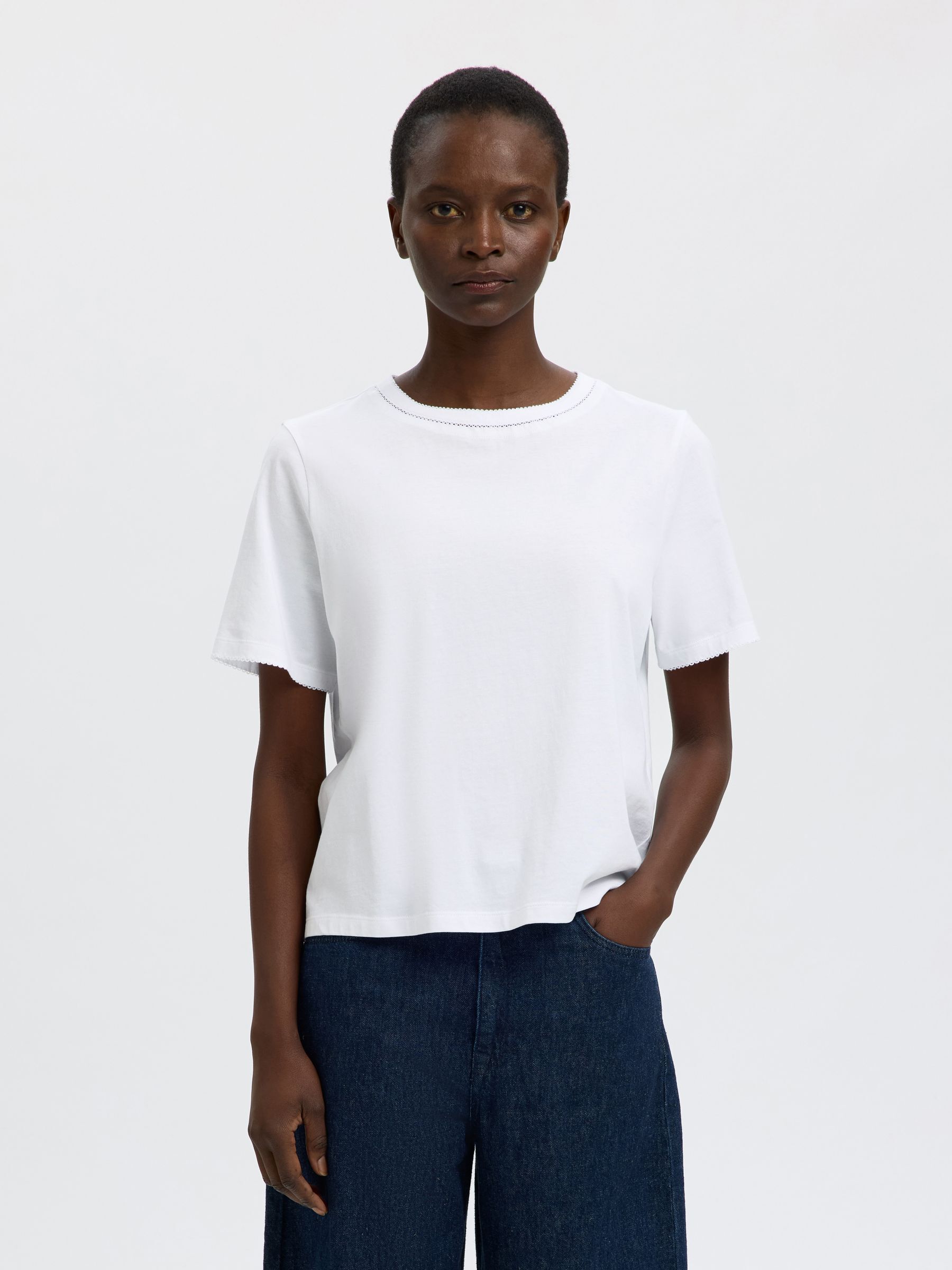 REGULAR FIT CREWNECK T-SHIRT, Bright White, highres