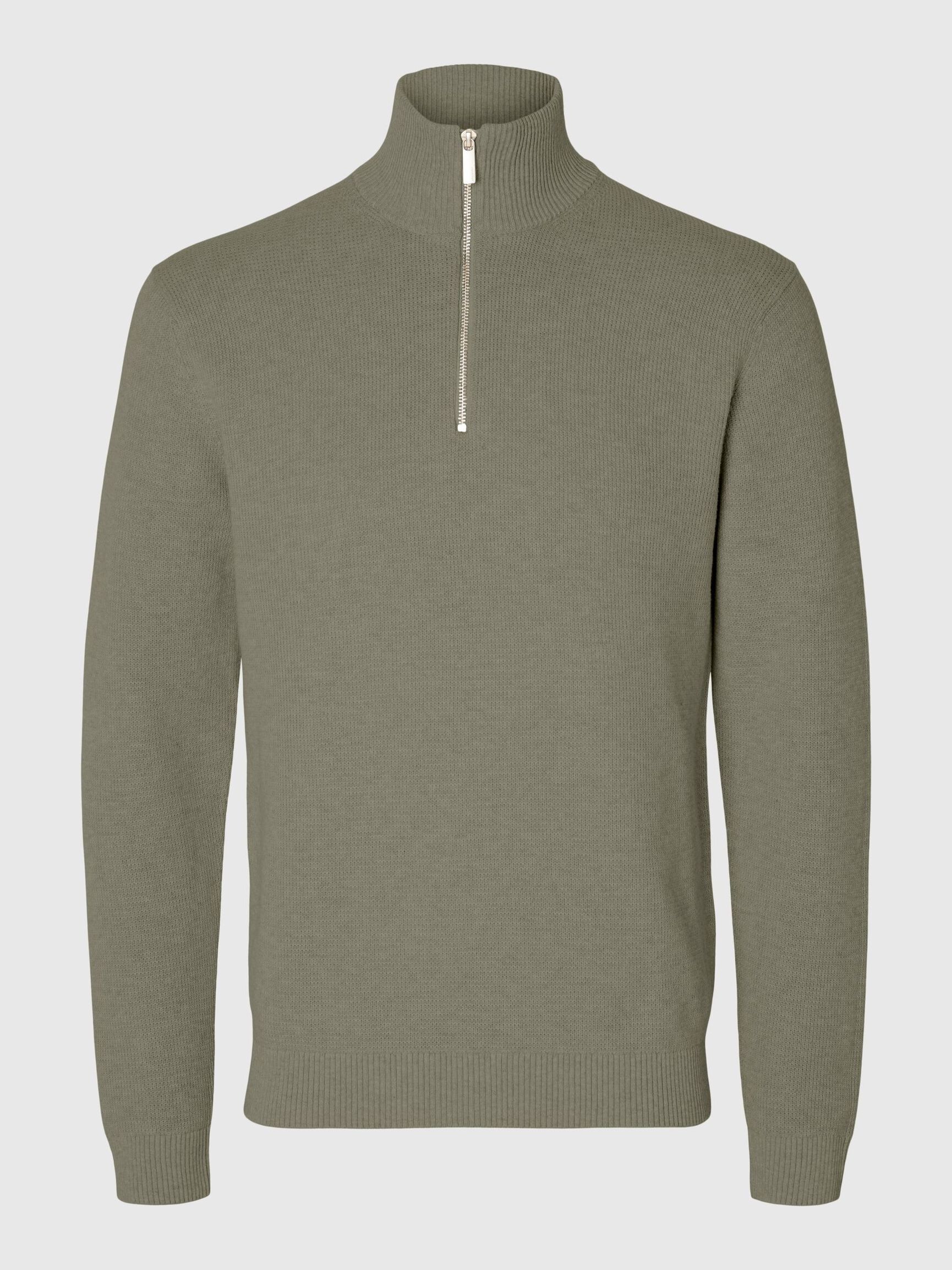 HALF-ZIP PULLOVER, Vetiver, highres