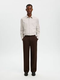 SLIM FIT STRETCH SHIRT, Sand, highres