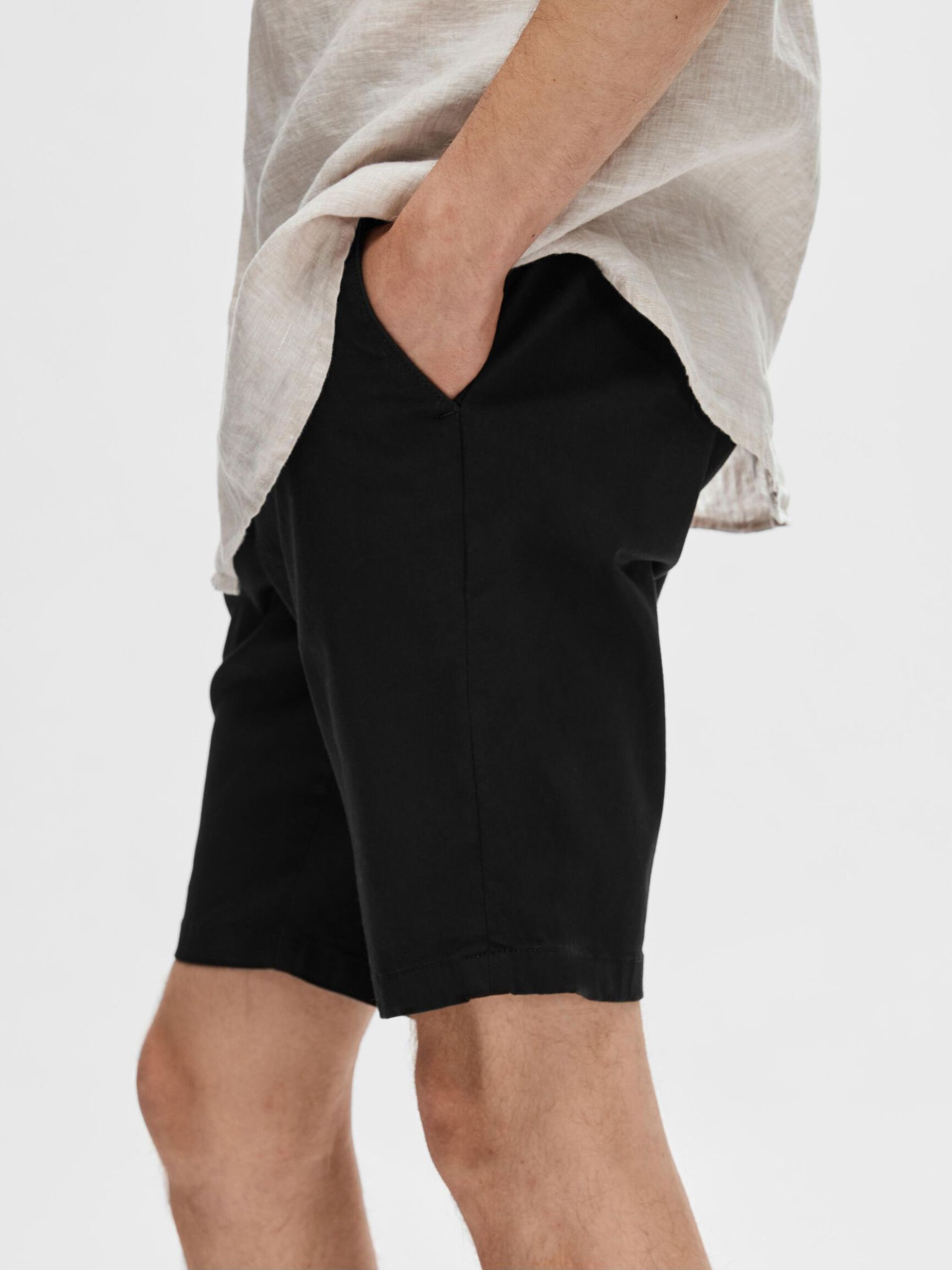 SLIM-FIT CHINO SHORTS, Black, highres