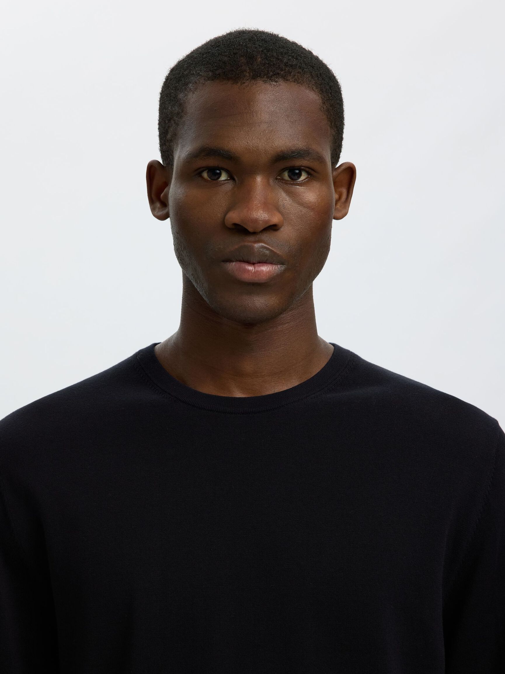COTON T-SHIRT, Black, highres