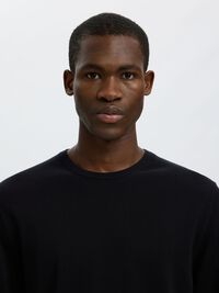 COTON T-SHIRT, Black, highres