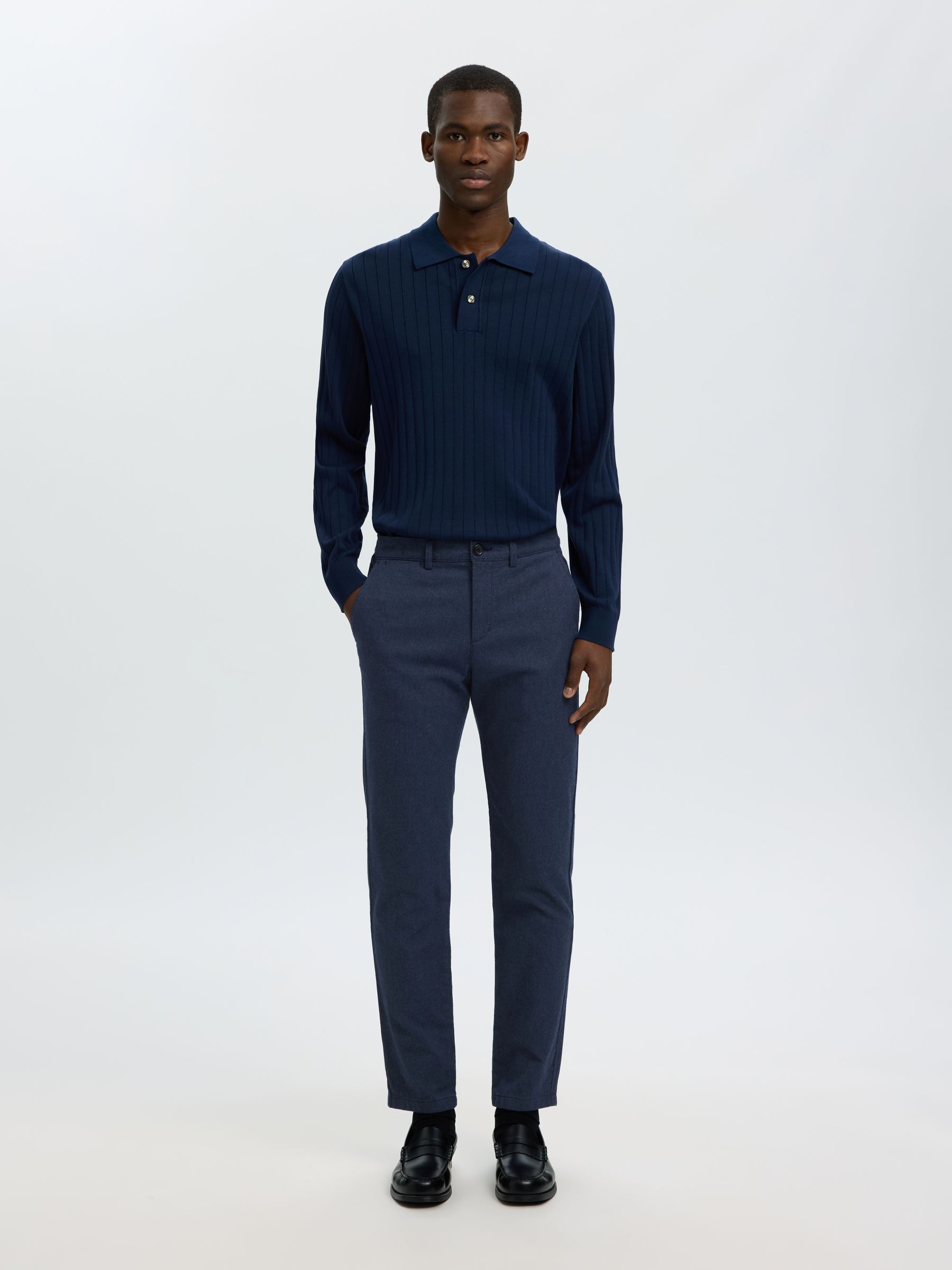 175 SLIM-FIT BRUSHED CHINOS, Dark Sapphire, highres