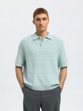 Selected TEXTURED KNITTED POLO SHIRT, Winter Sky, highres - 16097574_WinterSky_003.jpg
