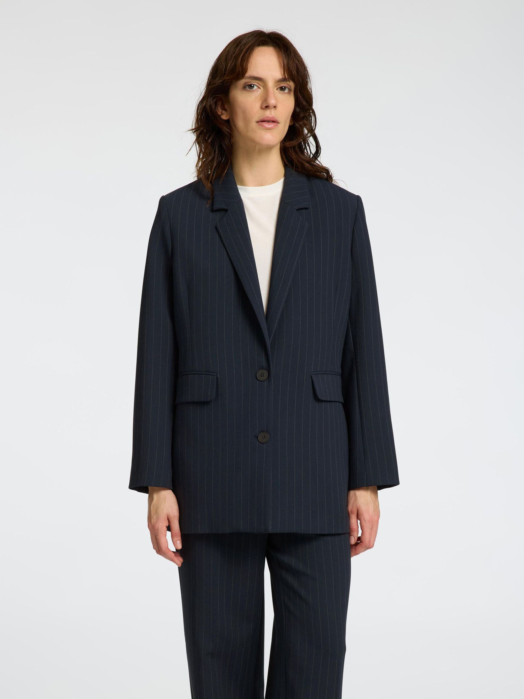 VISCOSE MÉLANGÉE BLAZER SURDIMENSIONNÉ, Dark Sapphire, highres