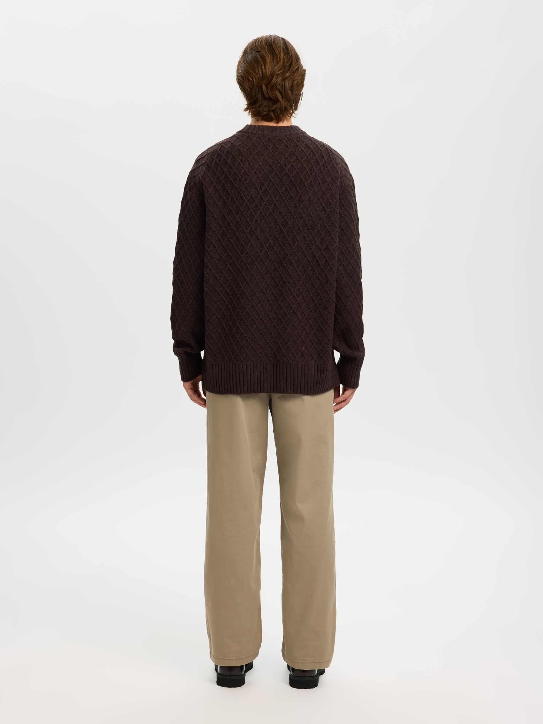 TEJIDO TEXTURIZADO JERSEY DE CUELLO REDONDO, Chocolate Torte, highres