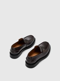 LEATHER  PENNY LOAFERS, Demitasse, highres
