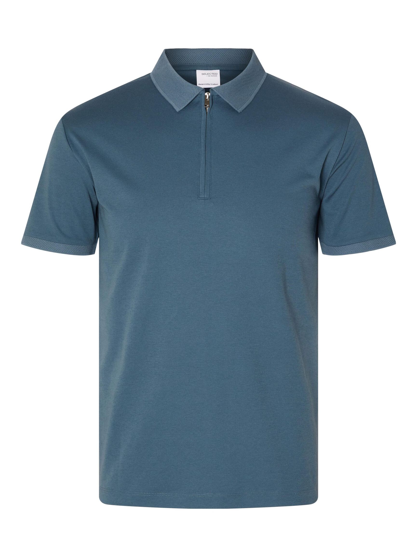 ZIPPER POLO SHIRT, Bering Sea, highres