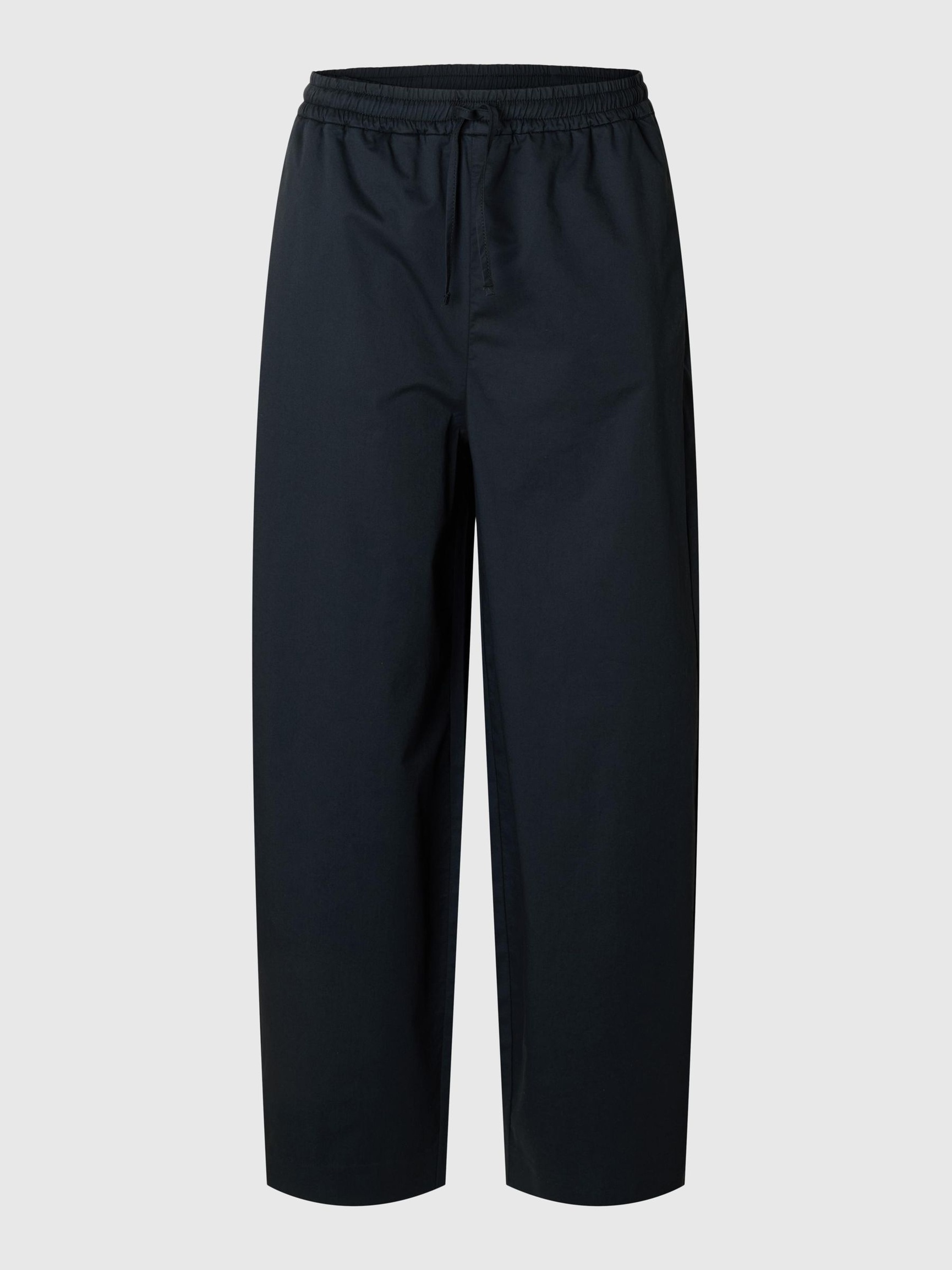 COTON PANTALONS BARREL, Black, highres