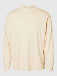 100% KATOEN TOP MET LANGE MOUWEN, Angora, highres