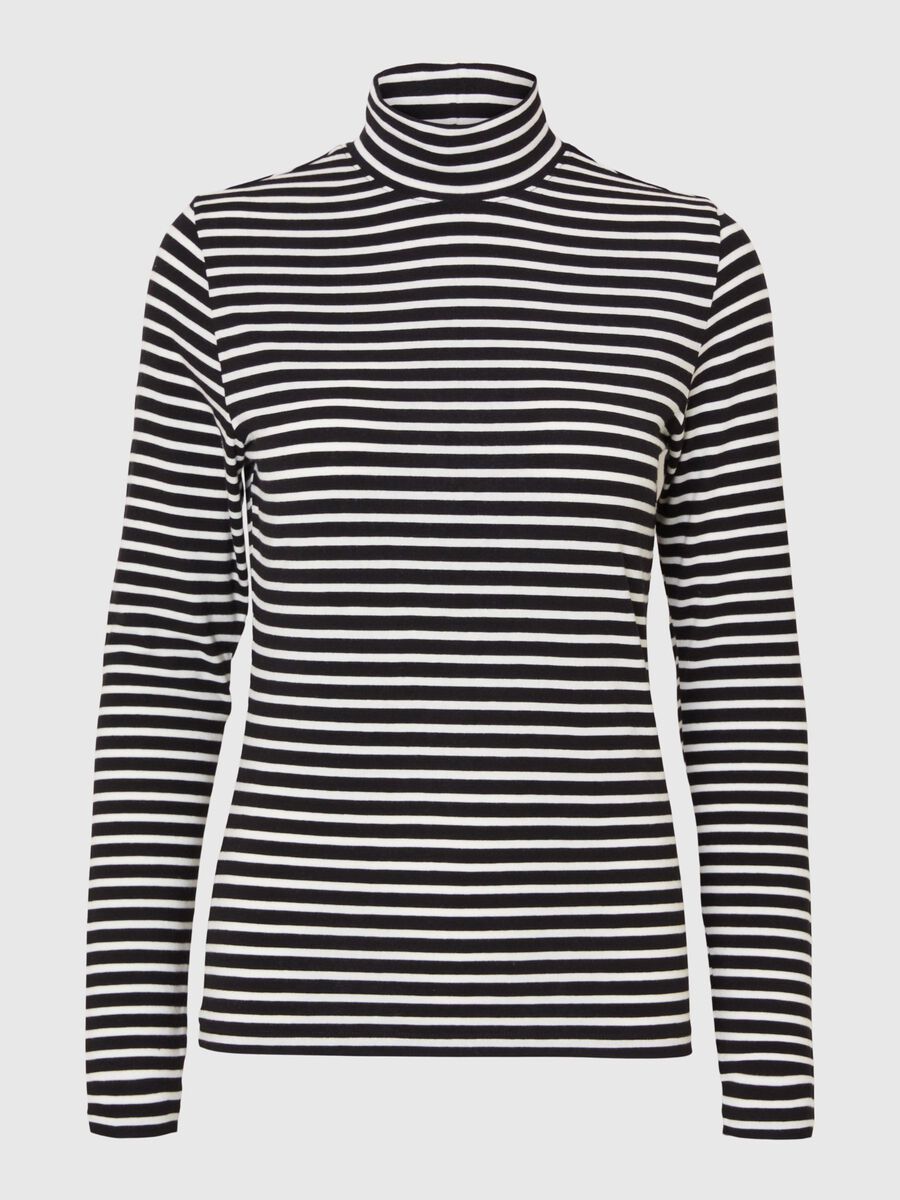 Selected GESTREEPT TOP MET LANGE MOUWEN, Black, highres - 16094344_Black_1115980_001.jpg