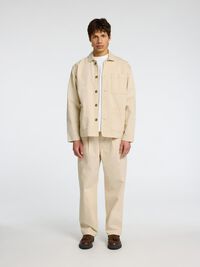 HYBRID COTTON DENIM JACKET, Ecru, highres