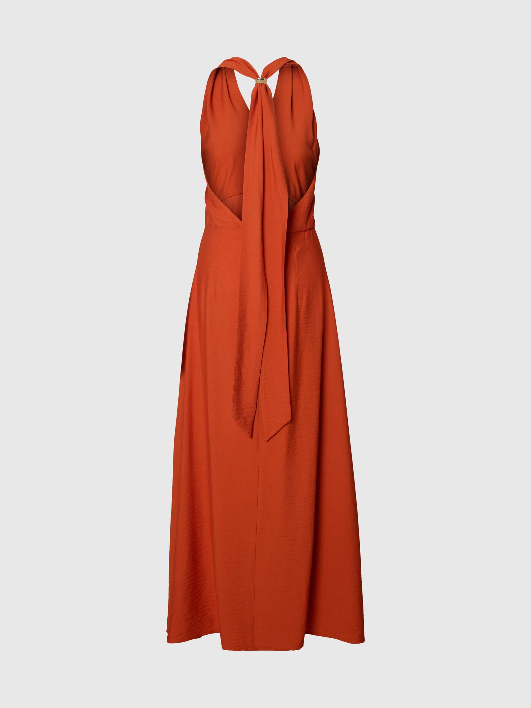 HALTERNECK MAXI DRESS, Potters Clay, highres