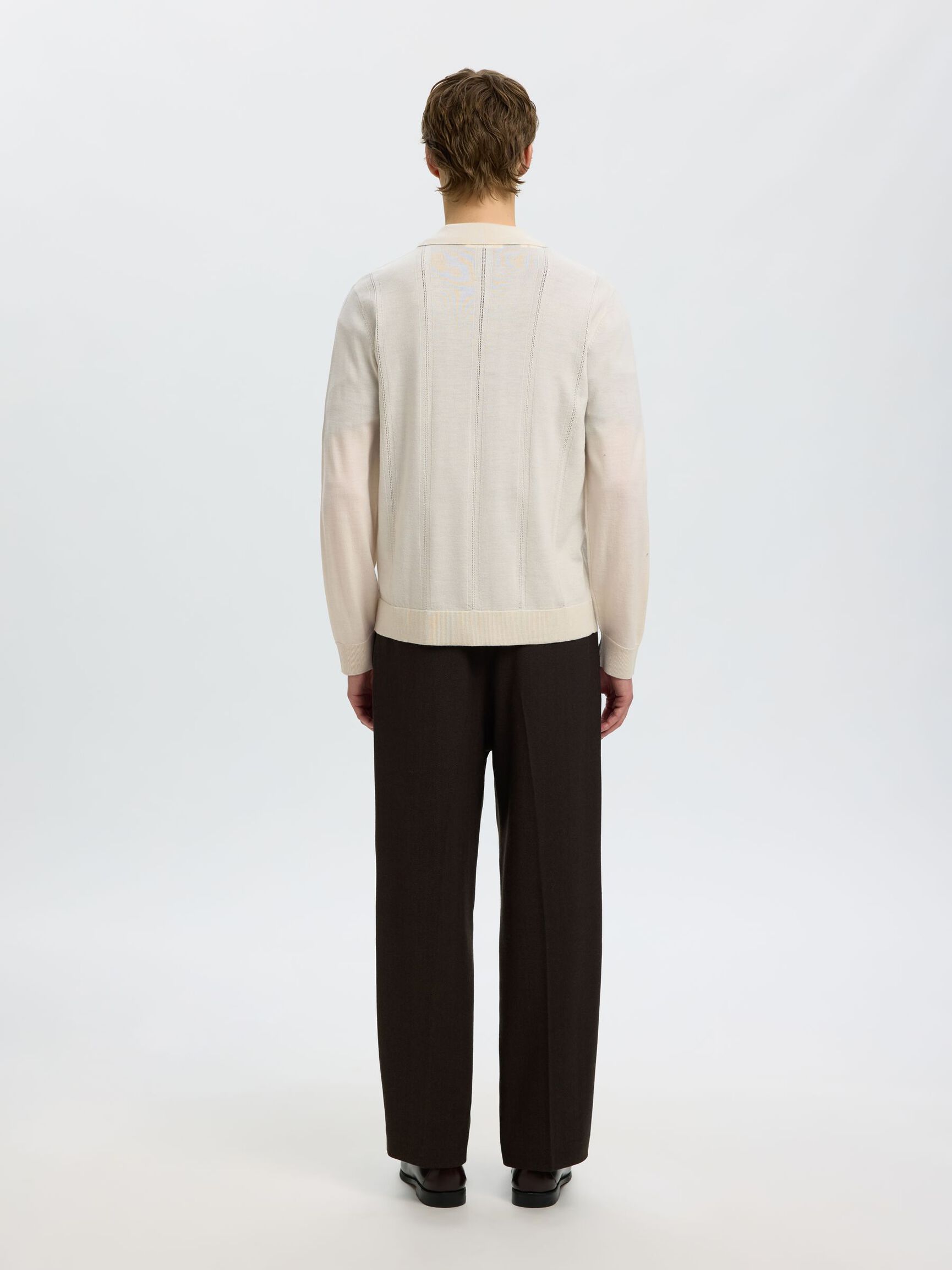 100% MERINO WOOL CARDIGAN, Silver Birch, highres