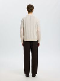 100% MERINO WOOL CARDIGAN, Silver Birch, highres