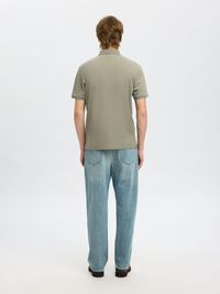MANCHES COURTES POLO, Vetiver, highres