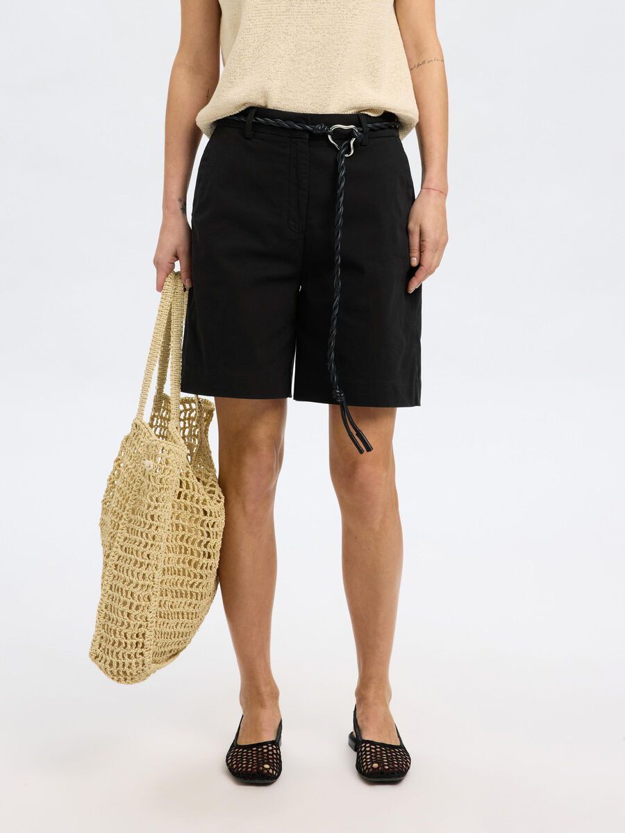 Selected WIDE FIT HIGH WAISTED SHORTS, Black, highres - 16097726_Black_003.jpg