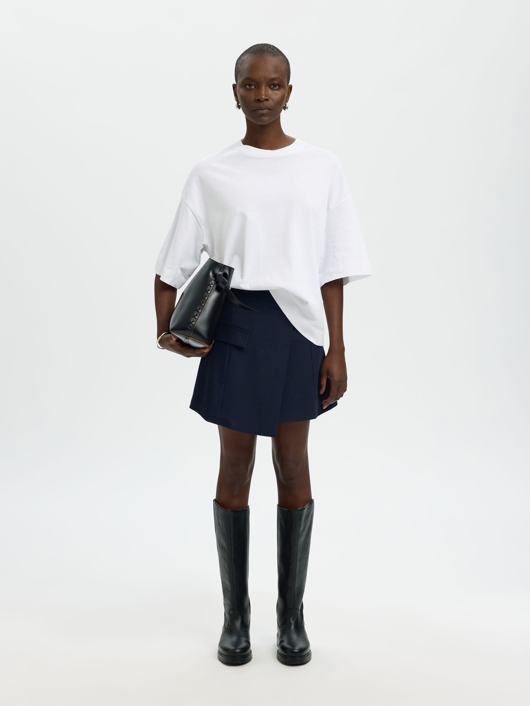 ASYMETRIC MINI SKIRT, Dark Sapphire, highres