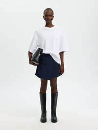 ASYMETRIC MINI SKIRT, Dark Sapphire, highres