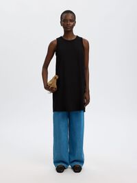 MINI ROBE SANS MANCHES, Black, highres