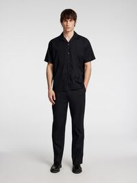 BRODERT KORTERMET SKJORTE, Black, highres
