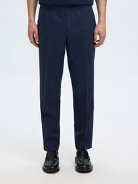 MEZCLA DE LINO PANTALONES DE TRAJE, Dark Navy, highres