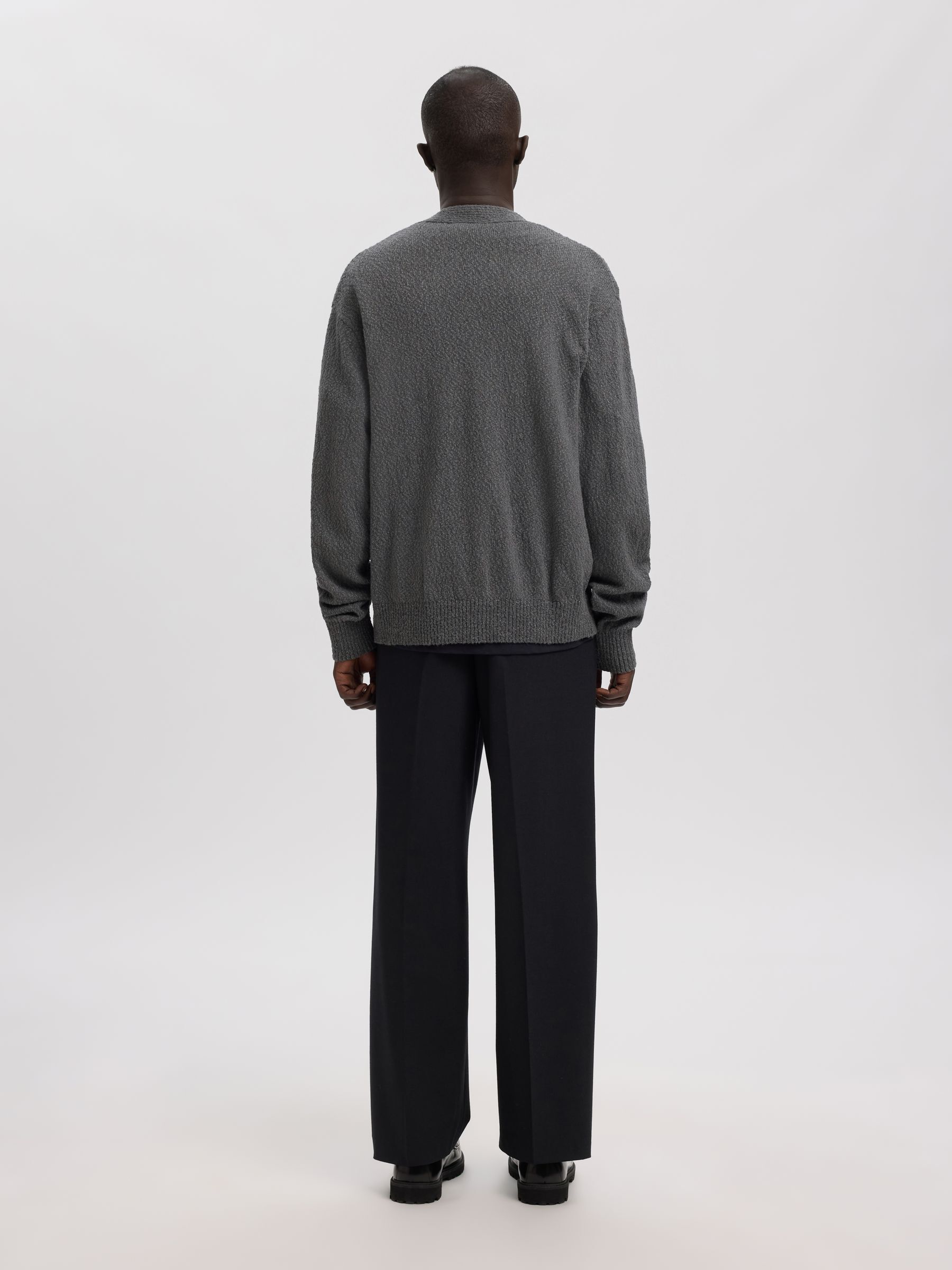 BOUCLÉ KOFTA, Choal Grey, highres