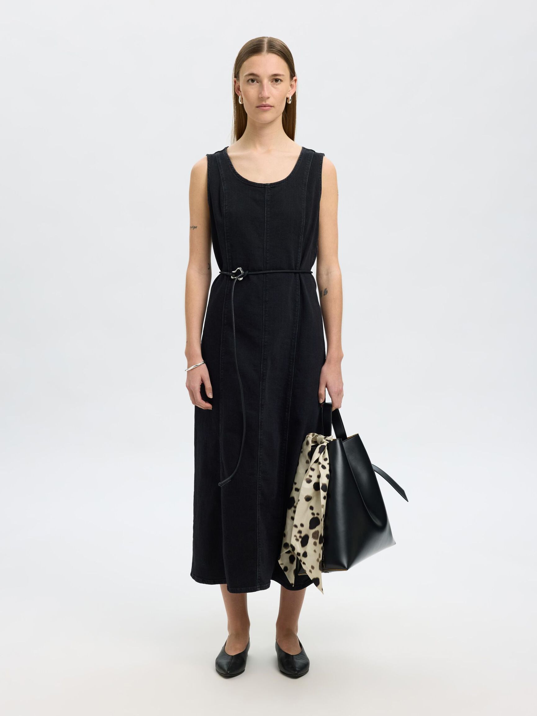 VESTITO DI JEANS, Black Denim, highres