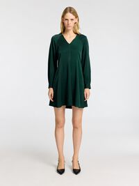 VISCOSE BLEND MINI DRESS, Scarab, highres